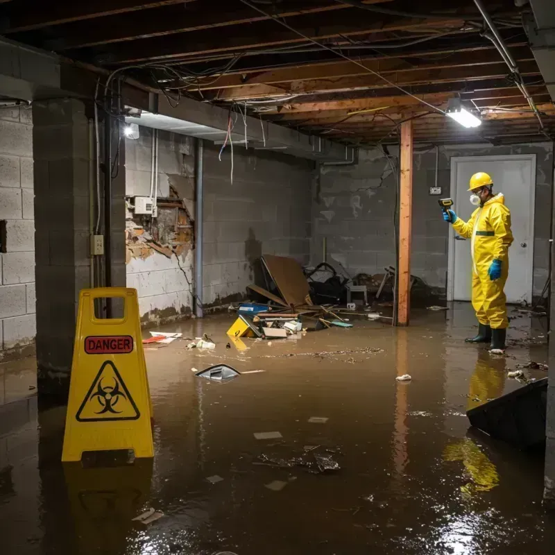 Flooded Basement Electrical Hazard in Hillcrest, IL Property